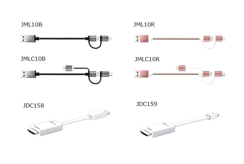 Lightning、micro-Bコネクタ変換付3in1 microUSBケーブル他
“1本で便利な”4種製品「j5 create」より4月27日登場