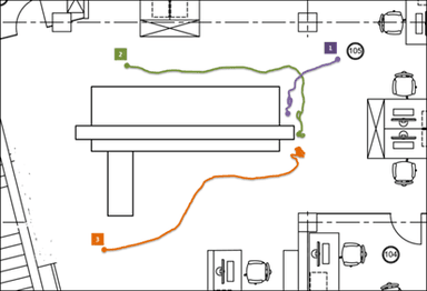 平面図への人物動線描画