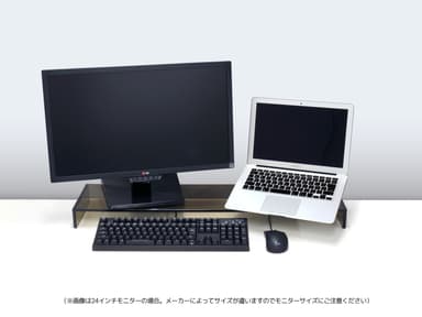 CRYSTAL STAND -DUAL-：ノートPC＋モニターにも使える(ブラウン)