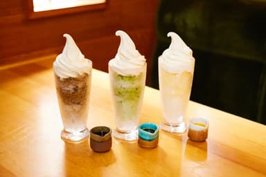 ごくしゃり(左から、ほうじ・抹茶・蜜柑) 1