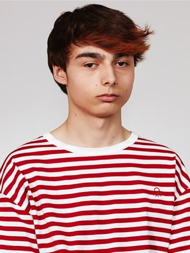 Stripe loop mark t-shirts 3