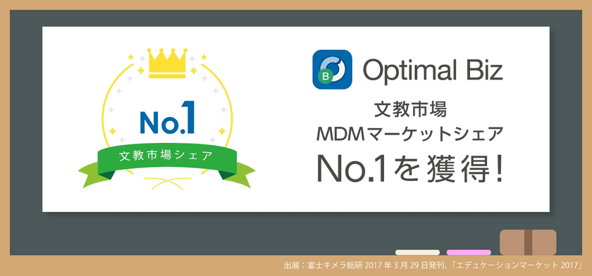 MDM・PC管理サービス「Optimal Biz」、
文教市場MDMマーケットシェア43.2％を占め、No.1を獲得