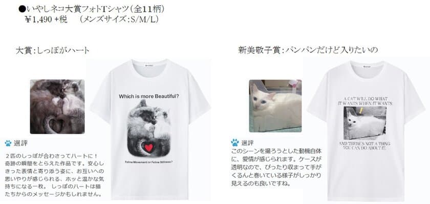 いやしネコ大賞フォトTシャツ
限定販売開始