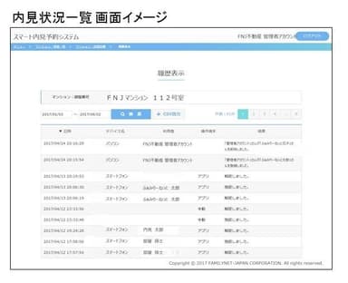 内見状況一覧 画面イメージ