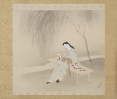 上村松園「美人納涼」