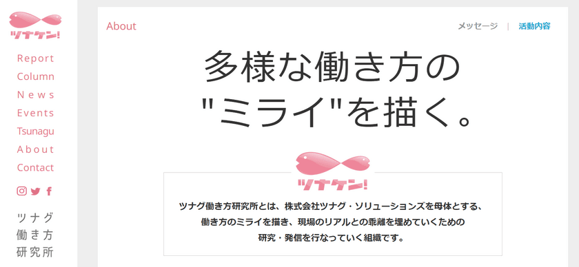 多様な働き方のミライを描く「ツナグ働き方研究所」、
オフィシャルサイト「ツナケン！」を開設