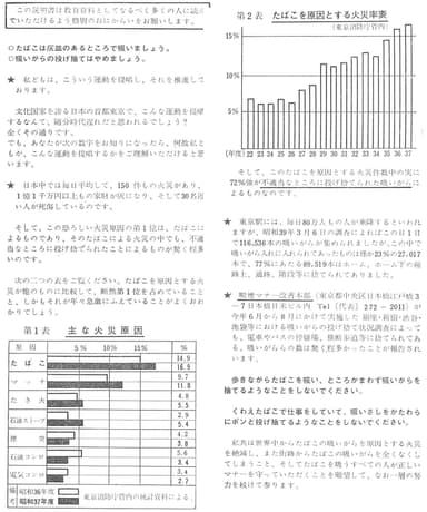 携帯灰皿の中にはメッセージがはいっていました