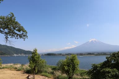 【フォトスポット】冨士と湖と大橋と