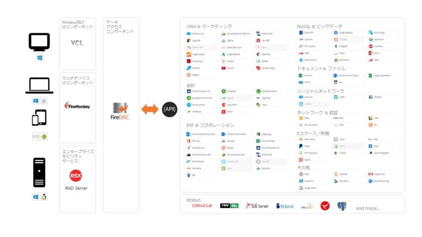 エンバカデロ、ソースコード不要で80以上のエンタープライズ
サービスに接続可能な「Enterprise Connectors」を提供