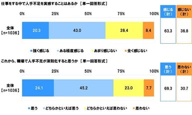 職場の人手不足の状況