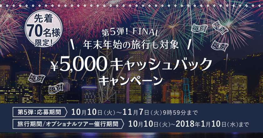 DeNAトラベル×ベルトラ タイアップ企画第5弾FINAL
キャンペーン最大の5,000円キャッシュバック！