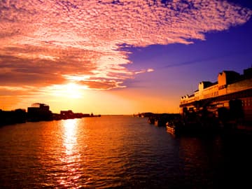 【釧路市】釧路川の夕焼け