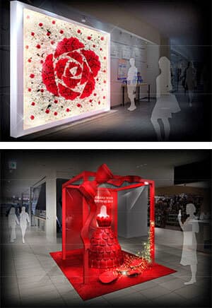 (上)Red Rose Wall　(下)Red Rose Dress