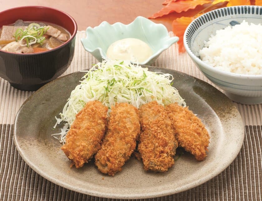 とんかつ専門店　「かつたに」 にて 
11月1日より「カキフライ定食」 を販売