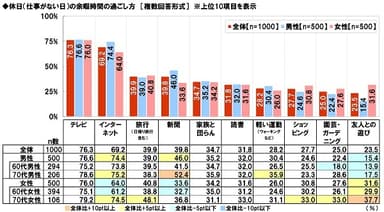 休日の余暇時間の過ごし方