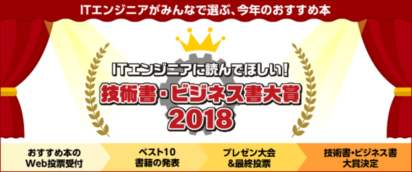 ITエンジニアに読んでほしい！
技術書・ビジネス書 大賞 2018
今年も開催！おすすめ本のWeb投票受付がスタート
