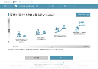 フロント画面 リスク許容度