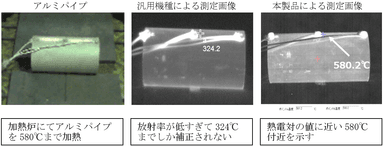 具体的な熱画像と汎用機種との比較