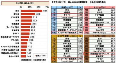 2017年、楽しんだこと