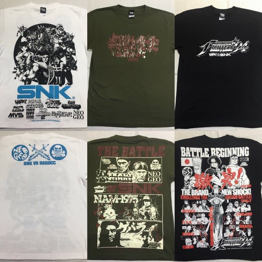 ゲームファンの胸を躍らせたSNK×コアチョコのコラボ実現
　SNK歴代ゲームが蘇るデザインのTシャツ3種を発売！