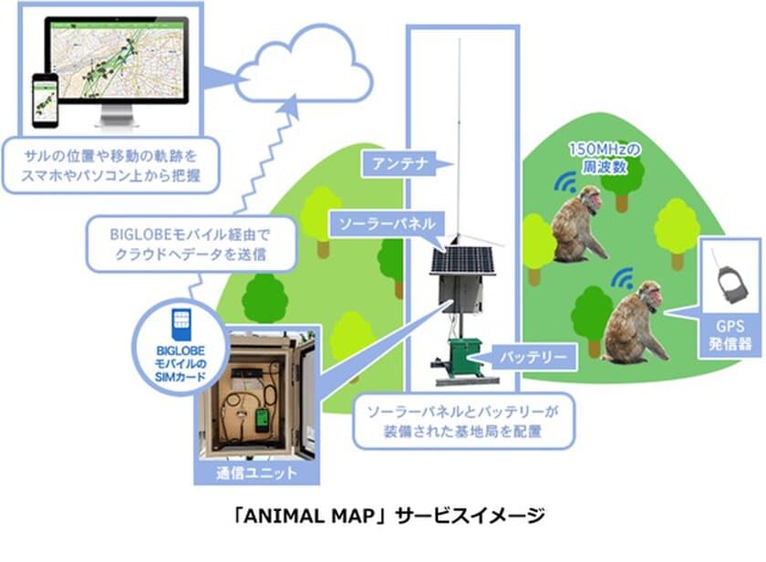 サーキットデザイン社が
BIGLOBEモバイルを活用した鳥獣被害対策を強化　
～遠隔地で猿の位置をリアルタイムに把握し被害が減少～