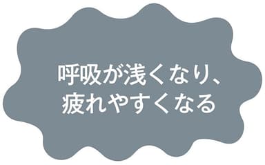 猫背の悪影響：呼吸が浅くなり、疲れやすくなる