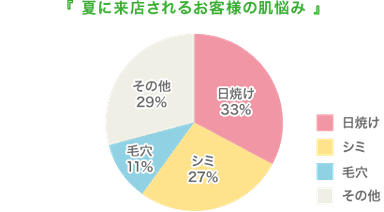 夏に来店されるお客様の肌悩み　グラフ