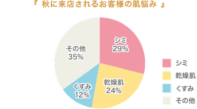 秋に来店されるお客様の肌悩み　グラフ