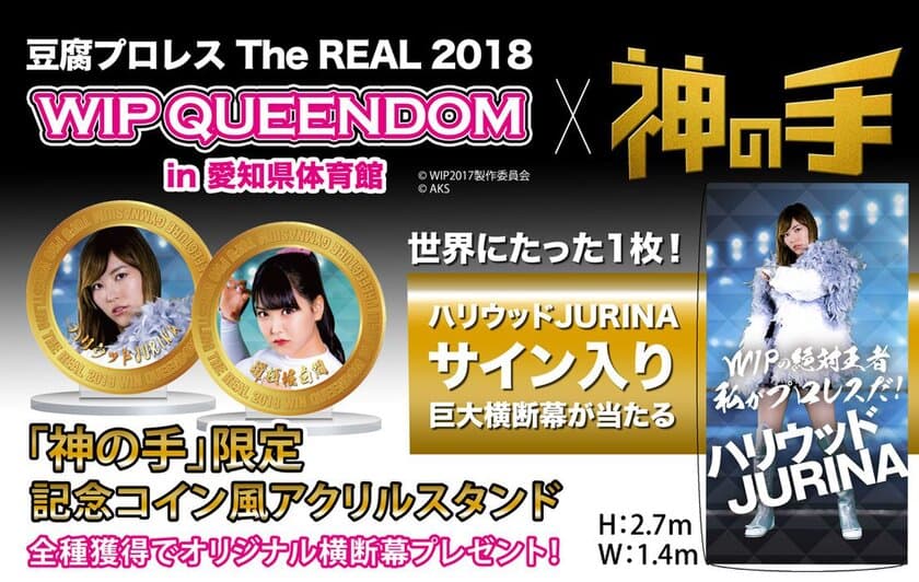 AKB48グループメンバーによるリアルプロレス対決
豆腐プロレス The REAL 2018 
WIP QUEENDOM in 愛知県体育館コラボスタート！