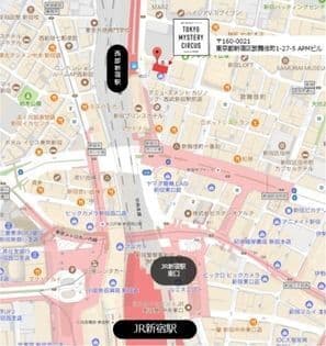 東京ミステリーサーカス　アクセスMAP