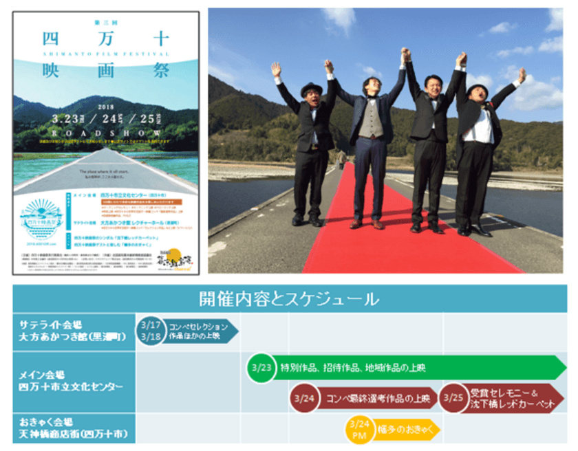 映画のない街・高知県幡多地域で映画祭を！
第3回「四万十映画祭」を3月23日より開催