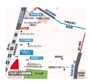 高田馬場案内図