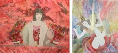 ＜展示作品（予定）＞IDOL Acrylic&#44; silk screen&#44; sumi on canvas&#44; 254x147cm、IDOL 208x182cm Acrylic&#44; Silver leaf