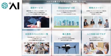 「+AI」サイトにご用意しているコンテンツ