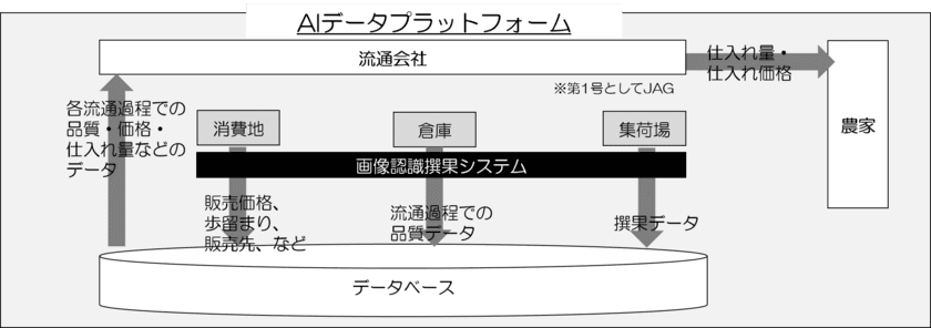 プレミアム果物の海外販路拡大を支援する
AIデータプラットフォーム事業を本年6月から開始