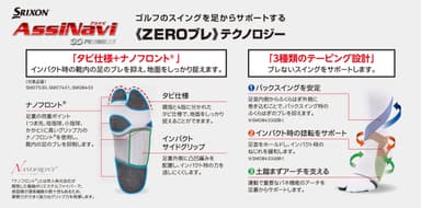 スリクソン　ゴルフソックス「AssiNavi」 の機能