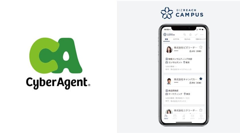 OB/OG訪問ネットワークサービス「ビズリーチ・キャンパス」
サイバーエージェント社員 約60名が登録