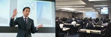 株式会社エプコ　代表取締役グループCEO　岩崎 辰之／説明会会場