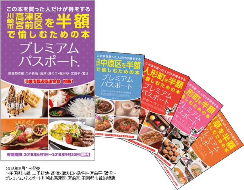 川崎市商店街連合会推薦！川崎市のプレミアムパスポートが登場
　魅力的なお店がみつかる 創刊号2018年6月1日(金)発売