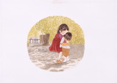 『あさえとちいさいいもうと』(1979年)筒井頼子・作、林明子・絵、福音館書店刊、原画は宮城県美術館蔵