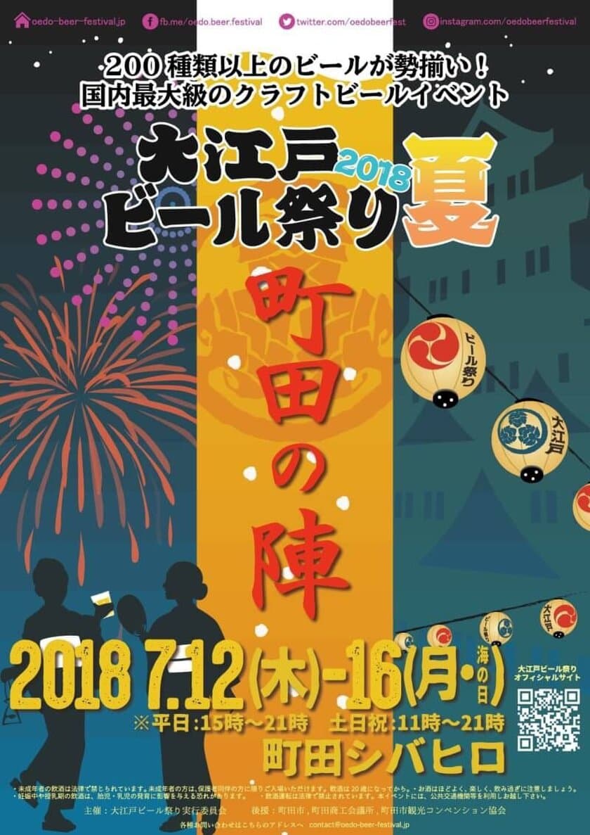 200種以上のビールを楽しめる！入場無料の大江戸ビール祭り　
過去最大規模の町田シバヒロで7月12日より期間限定開催！
～国内外のクラフトビールが300円から楽しめる！～