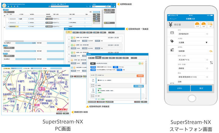 会計ソリューション「SuperStream-NX」新バージョンに
経路検索API「駅すぱあとWebサービス」が採用