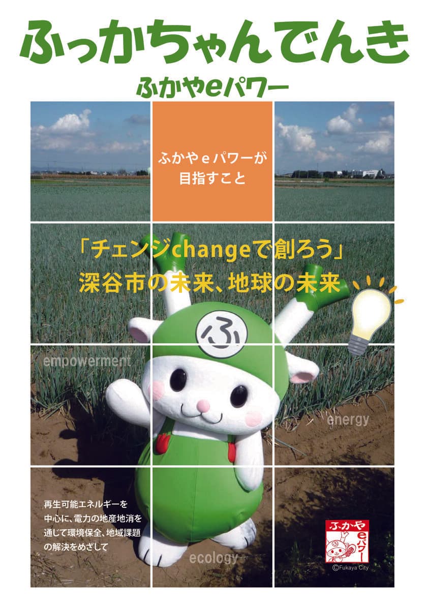 “ふっかちゃんでんき”こと、ふかやeパワーが
深谷市と「自治体出資の地域電力会社」を設立