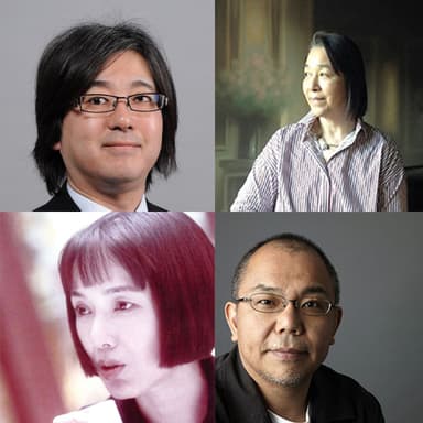 登壇者(左上：東良雅人、右上：降旗千賀子、左下：桃井かおり、右下：犬童一心)