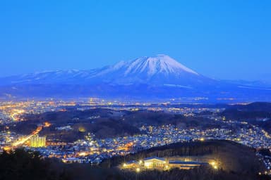 盛岡市街と岩手山