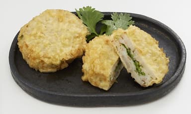 ＜天松＞海老とパクチーの蓮根はさみ揚げ