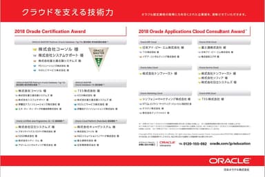 『Oracle Certification Award 2018』受賞結果