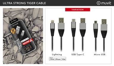 断線しない充電ケーブル「ULTRA STRONG TIGER CABLE」各種