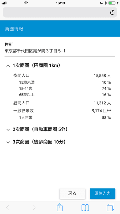 商圏データの取得・表示