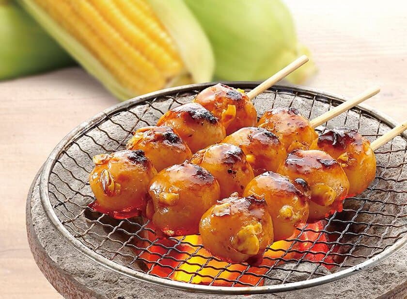 味も香りもまるで本物！夏の風物詩“焼きもろこし”がお団子に
　季節限定『焼きもろこし団子』初登場　
2018年8月17日(金)から「口福堂」で順次販売